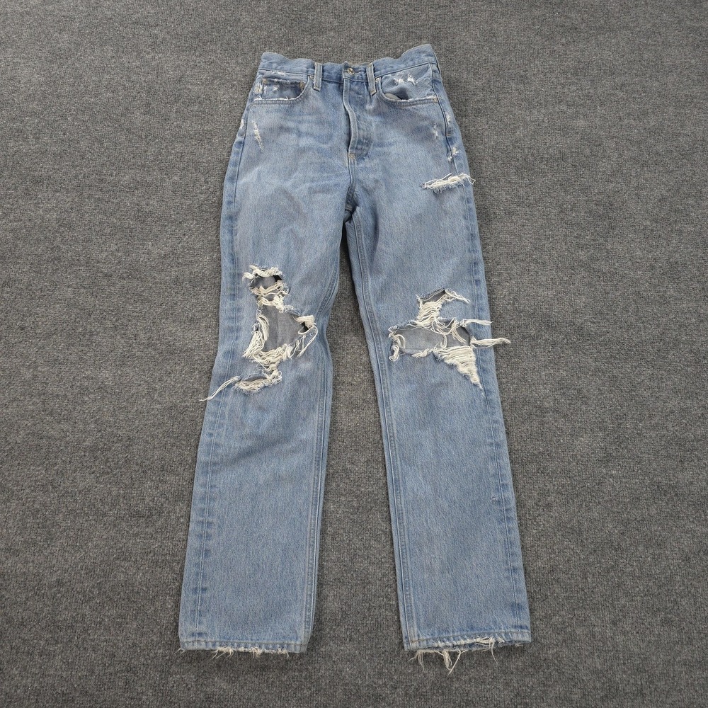 AGOLDE Jeans Womens 23 Light Wash‎ 90s MID Rise loose Fit Distressed Denim USA